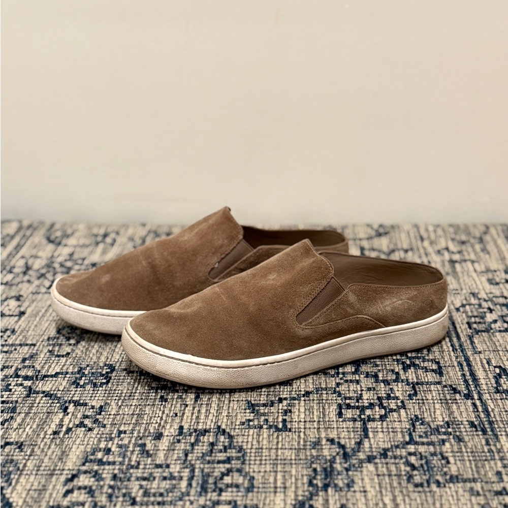 Vince Verrell Slip-On Suede Sneakers, Tan, Size 6.5